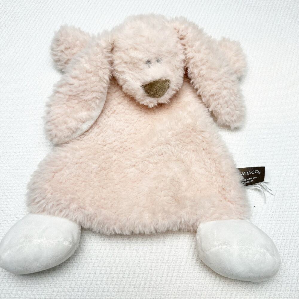Demdaco Belina Bunny Pale Pink Bunny Rabbit Lovey Security Blanket Plush Rattle